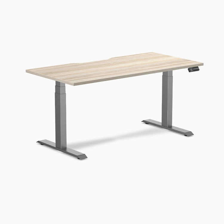 Desky Dual Scalloped Melamine Sit Stand Desk