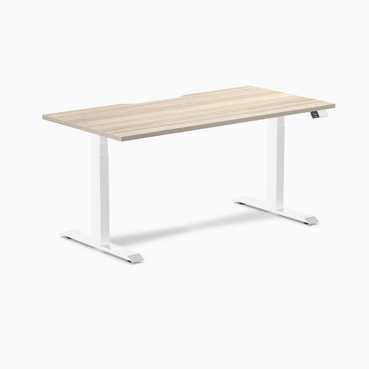 Desky Dual Scalloped Melamine Sit Stand Desk