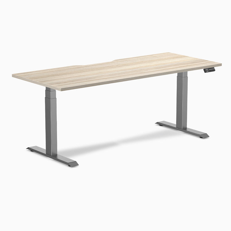 Desky Dual Scalloped Melamine Sit Stand Desk