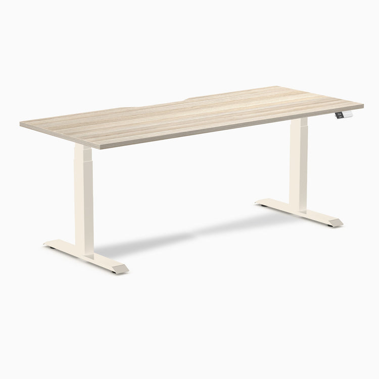 Desky Dual Scalloped Melamine Sit Stand Desk