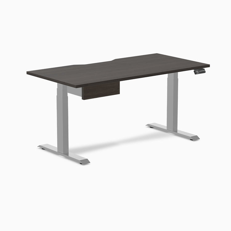Desky Dual Scalloped Melamine Standing Desk With Drawer detail view 57