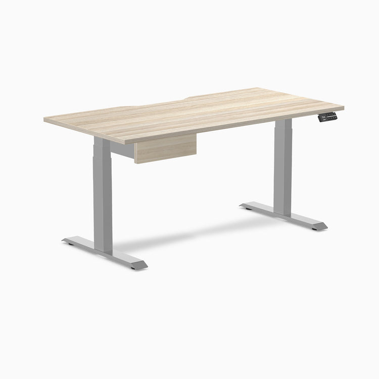 Desky Dual Scalloped Melamine Standing Desk With Drawer detail view 67