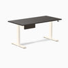 Desky Dual Melamine Standing Desk With Drawer, Burnished Wood desktop, Wheat frame