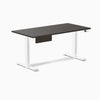 Desky Dual Melamine Standing Desk With Drawer, Burnished Wood desktop, White frame