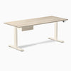 Desky Dual Melamine Standing Desk With Drawer, Classic Oak desktop, Wheat frame