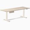 Desky Dual Melamine Standing Desk With Drawer, Classic Oak desktop, Wheat frame