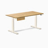 Desky Dual Rubberwood Standing Desk With Drawer, Light Oak desktop, Wheat frame