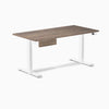 Desky Dual Melamine Standing Desk With Drawer, Natural Walnut desktop, White frame