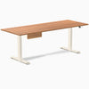 Desky Dual Melamine Standing Desk With Drawer, Prime Oak desktop, Wheat frame