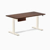 Desky Dual Rubberwood Standing Desk With Drawer, Red Walnut desktop, Wheat frame