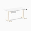 Desky Dual Melamine Standing Desk With Drawer, White desktop, Wheat frame