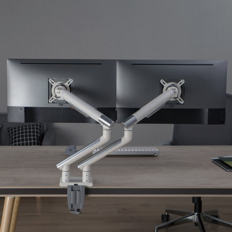 Desky dual slim aluminum arm setup
