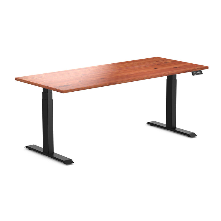 dual softwood sit stand desk