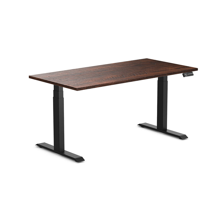 dual softwood sit stand desk