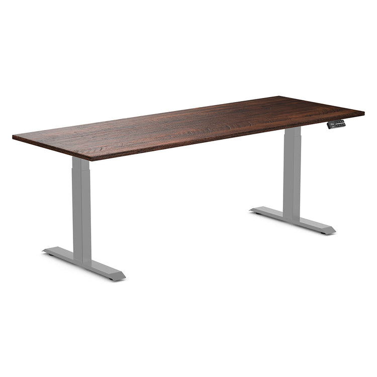 dual softwood sit stand desk