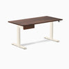 Desky Dual Softwood Standing Desk With Drawer, American Rustic Pine desktop, Wheat frame