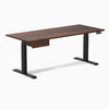 Desky Dual Softwood Standing Desk With Drawer, American Rustic Pine desktop, Matte Black frame