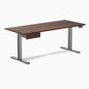 Desky Dual Softwood Standing Desk With Drawer, American Rustic Pine desktop, Space Grey frame