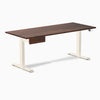 Desky Dual Softwood Standing Desk With Drawer, American Rustic Pine desktop, Wheat frame