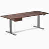 Desky Dual Softwood Standing Desk With Drawer, American Rustic Pine desktop, Space Grey frame