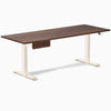 Desky Dual Softwood Standing Desk With Drawer, American Rustic Pine desktop, Wheat frame