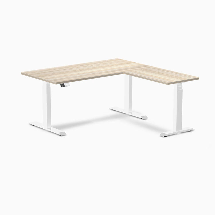 Desky Eco L-Shape Melamine Sit Stand Desk
