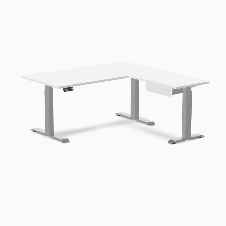 Desky Eco L-Shape Melamine Standing Desk With Drawer detail view 26
