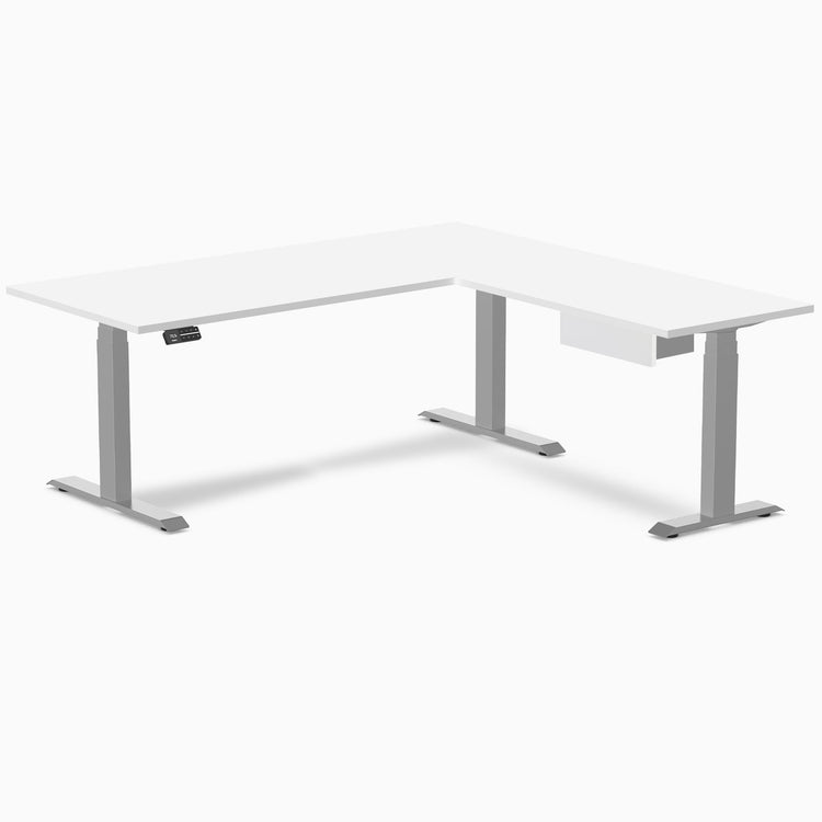 Desky Eco L-Shape Melamine Standing Desk With Drawer detail view 31