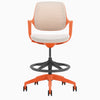 Low back ergonomic drafting chair in orange