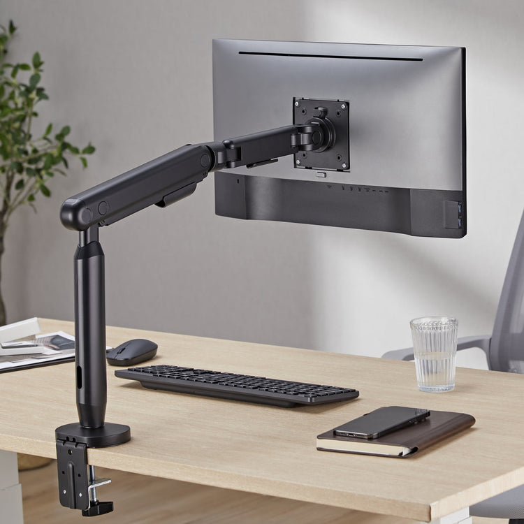 Desky flexi monitor arm on desk