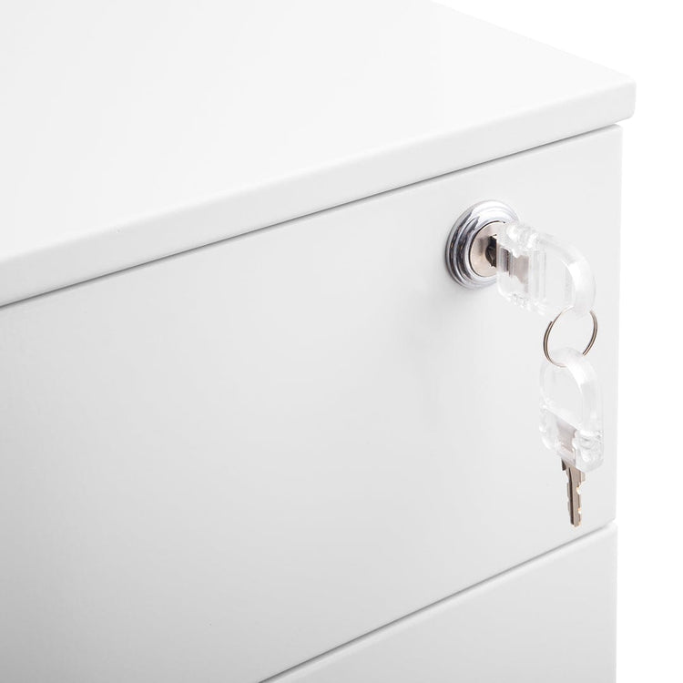 Desky GO Slimline Steel Mobile Pedestal White -DeskyÌâå¨