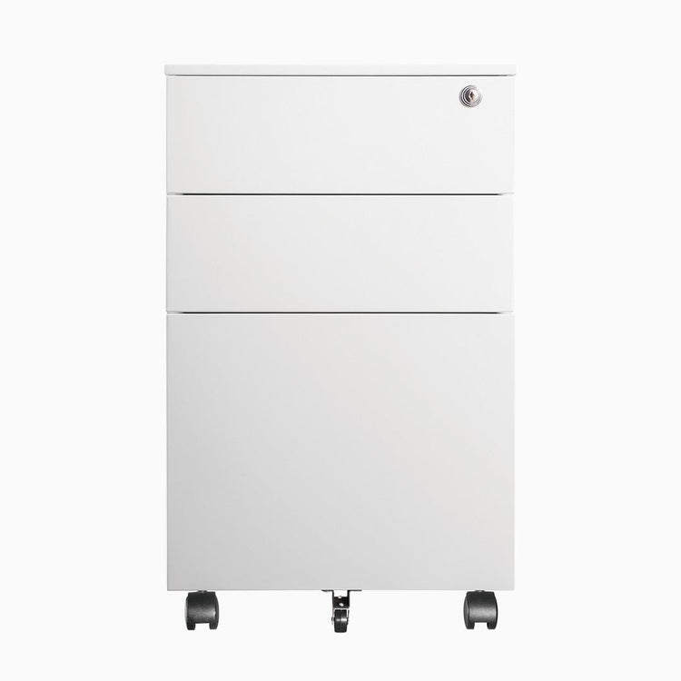 Desky GO Slimline Steel Mobile Pedestal White -DeskyÌâå¨