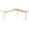 l-shape bamboo sit stand desk