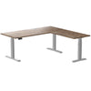 l-shape hardwood height adjustable desk