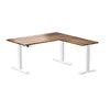 l-shape hardwood height adjustable desk