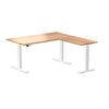 l-shape hardwood height adjustable desk