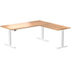 l-shape hardwood height adjustable desk