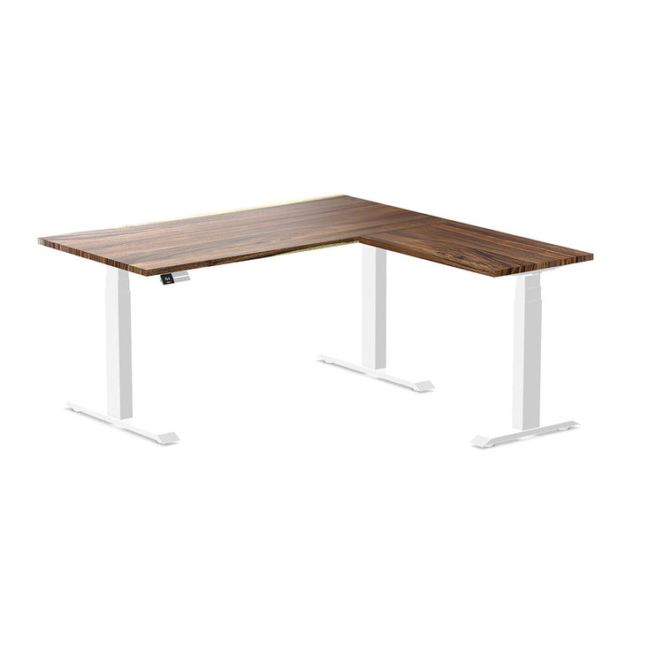 l-shape hardwood height adjustable desk