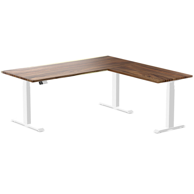 l-shape hardwood height adjustable desk