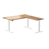 l-shape hardwood height adjustable desk