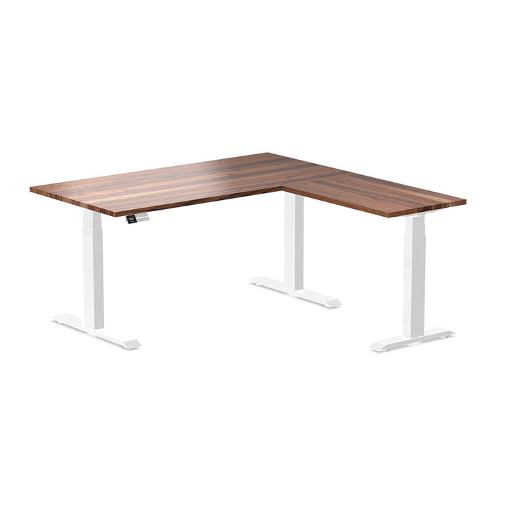 l-shape hardwood height adjustable desk