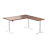 l-shape hardwood height adjustable desk