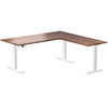 l-shape hardwood height adjustable desk