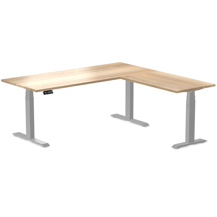 l-shape hardwood sit stand desk