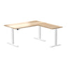 l-shape hardwood height adjustable desk