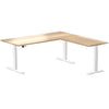 l-shape hardwood height adjustable desk