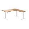 l-shape hardwood height adjustable desk