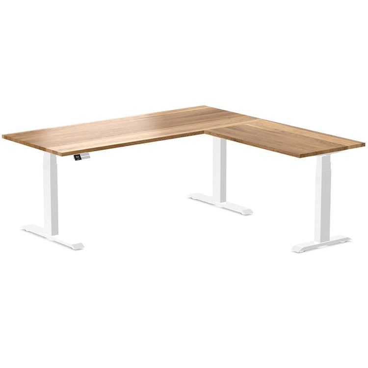 l-shape hardwood height adjustable desk