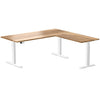 l-shape hardwood height adjustable desk