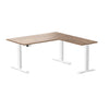 Desky Eco L-Shape Melamine Sit Stand Desk-Natural Walnut Desky®